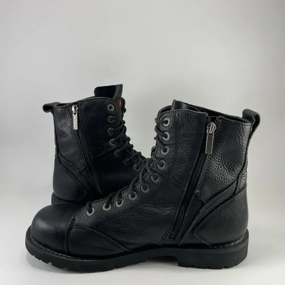 Harley-Davidson Edgefield Leather Lace Up Side Zip Riding Boots Mens Size 12